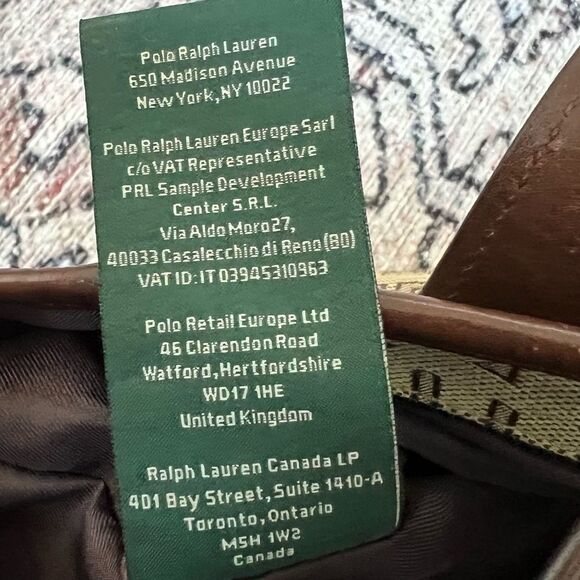 Ralph Lauren Vintage Signature Khaki Brown Medium Satchel Tote Handbag - Picture 12 of 13
